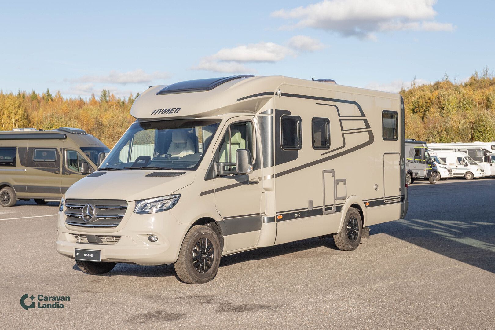 Hymer GT-S 685 417 CDI 170hv ** HETI TOIMITUKSEEN, UUTUUSMALLI, ERILLISVUODE, LASKUVUODE, STONEGREY ULKOVÄRI, TRUMA-DIESEL **, kuva 5