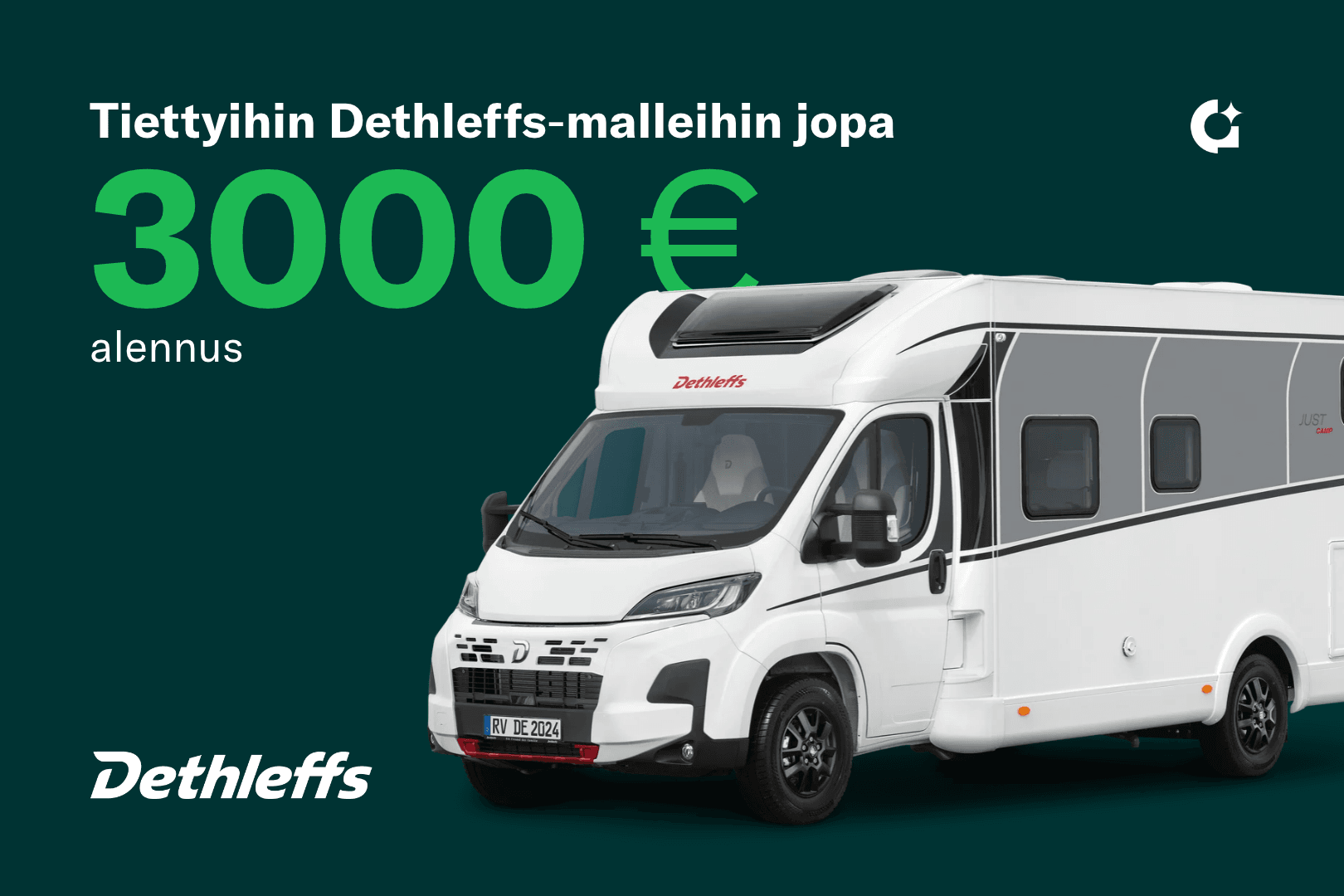 Dethleffs Just Go Active T 7055 EB 2.0 TDCi 165hv ** HETI TOIMITUKSEEN, TRUMA-SÄHKÖPATRUUNA, LASKUVUODE**, kuva 32