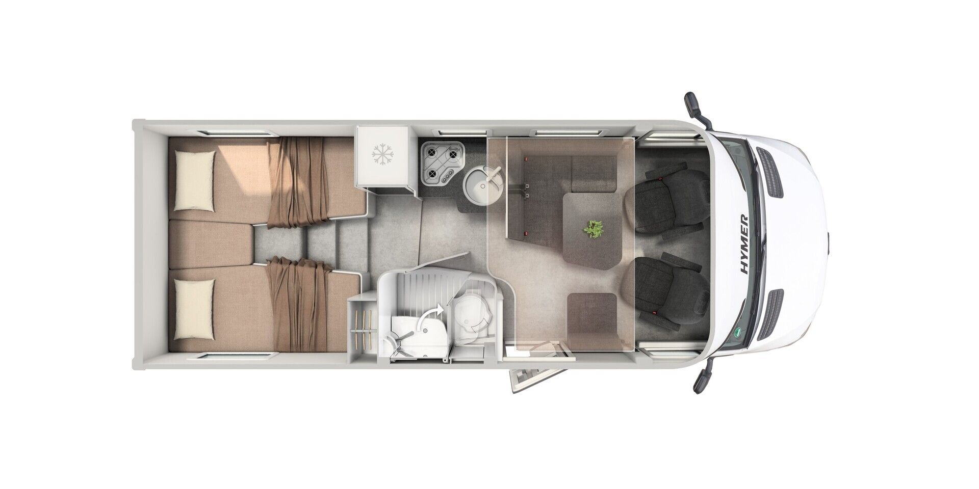 Hymer GT-S 600 417 CDI 170hv ** TULOSSA, UUTUUS MALLI, LASKUVUODE, STONEGREY ULKOVÄRI, TRUMA-DIESEL **, kuva 5