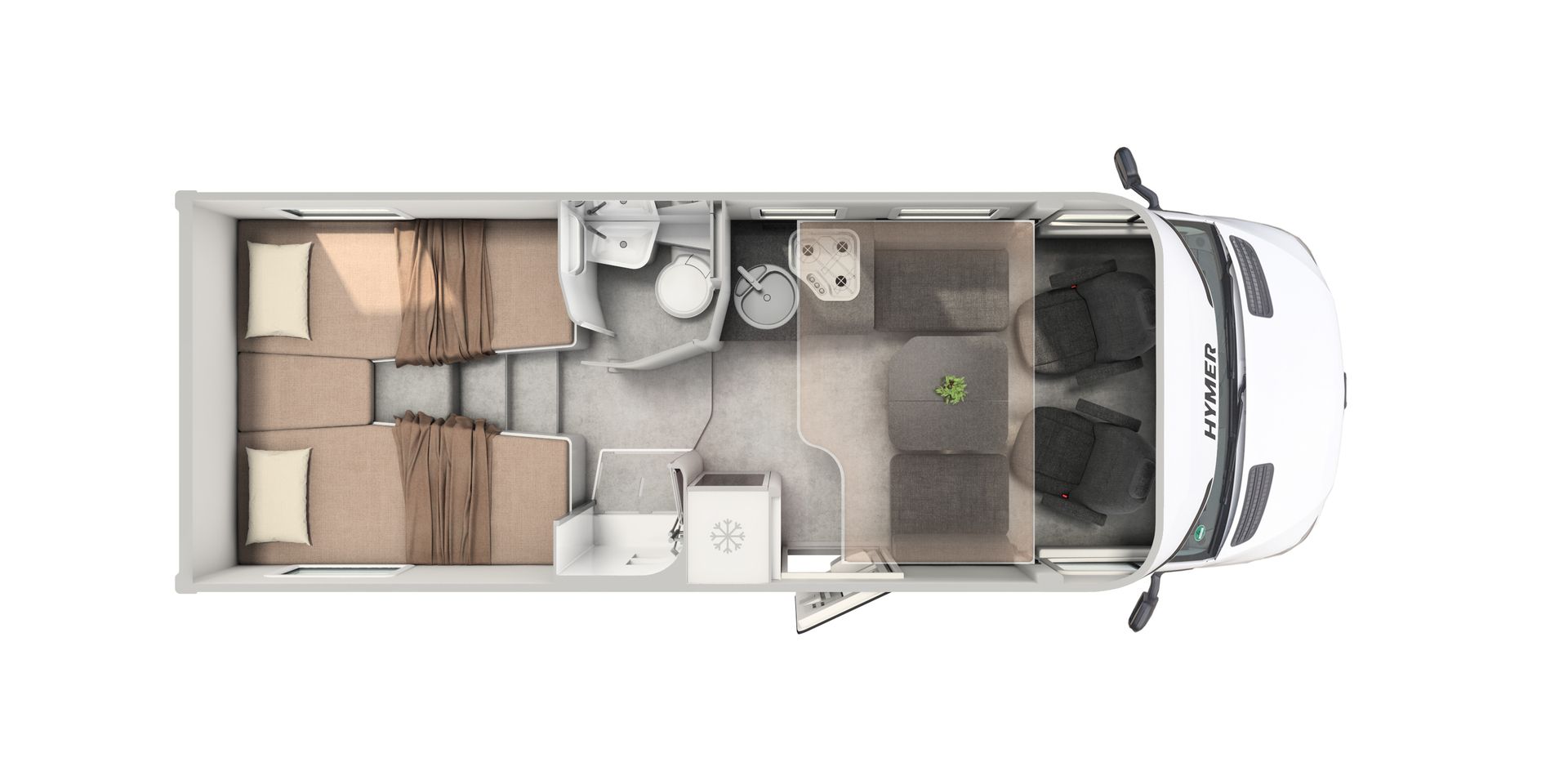 Hymer GT-S 685 417 CDI 170hv ** UUTUUS MALLI, ERILLISVUOTEET, STONEGREY ULKOVÄRI, TRUMA-DIESEL **, kuva 5